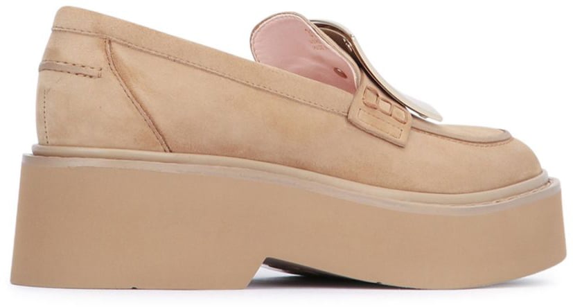 Roger Vivier Flat Shoes Leather Brown Bruin