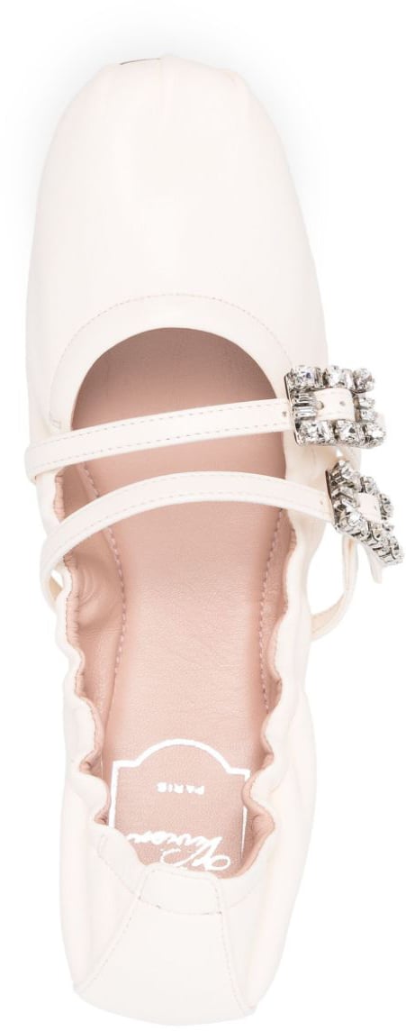 Roger Vivier Flat Shoes White Wit