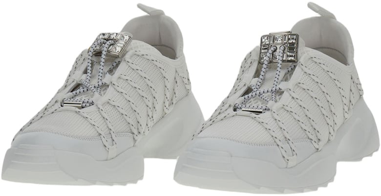 Roger Vivier Sporty Sneakers with Textured Mesh Upper Wit