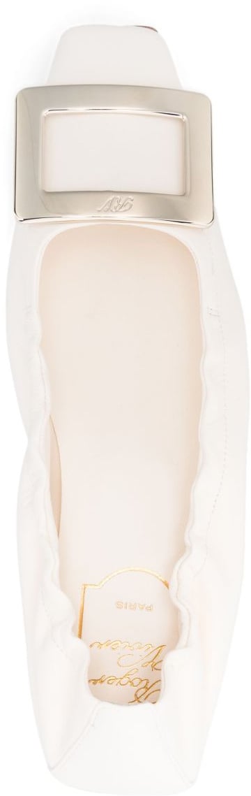 Roger Vivier Flat Shoes White Wit