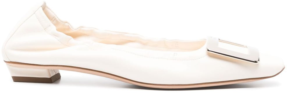 Roger Vivier Flat Shoes White Wit