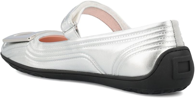 Roger Vivier Flat Shoes Silver Zilver