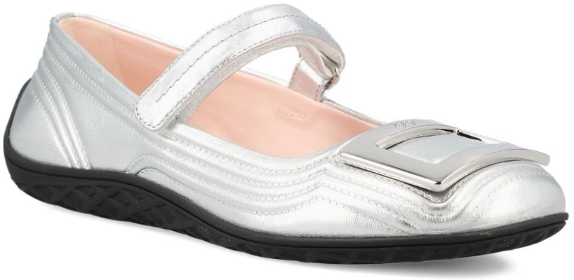 Roger Vivier Flat Shoes Silver Zilver