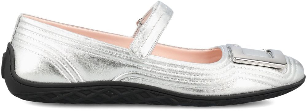 Roger Vivier Flat Shoes Silver Zilver