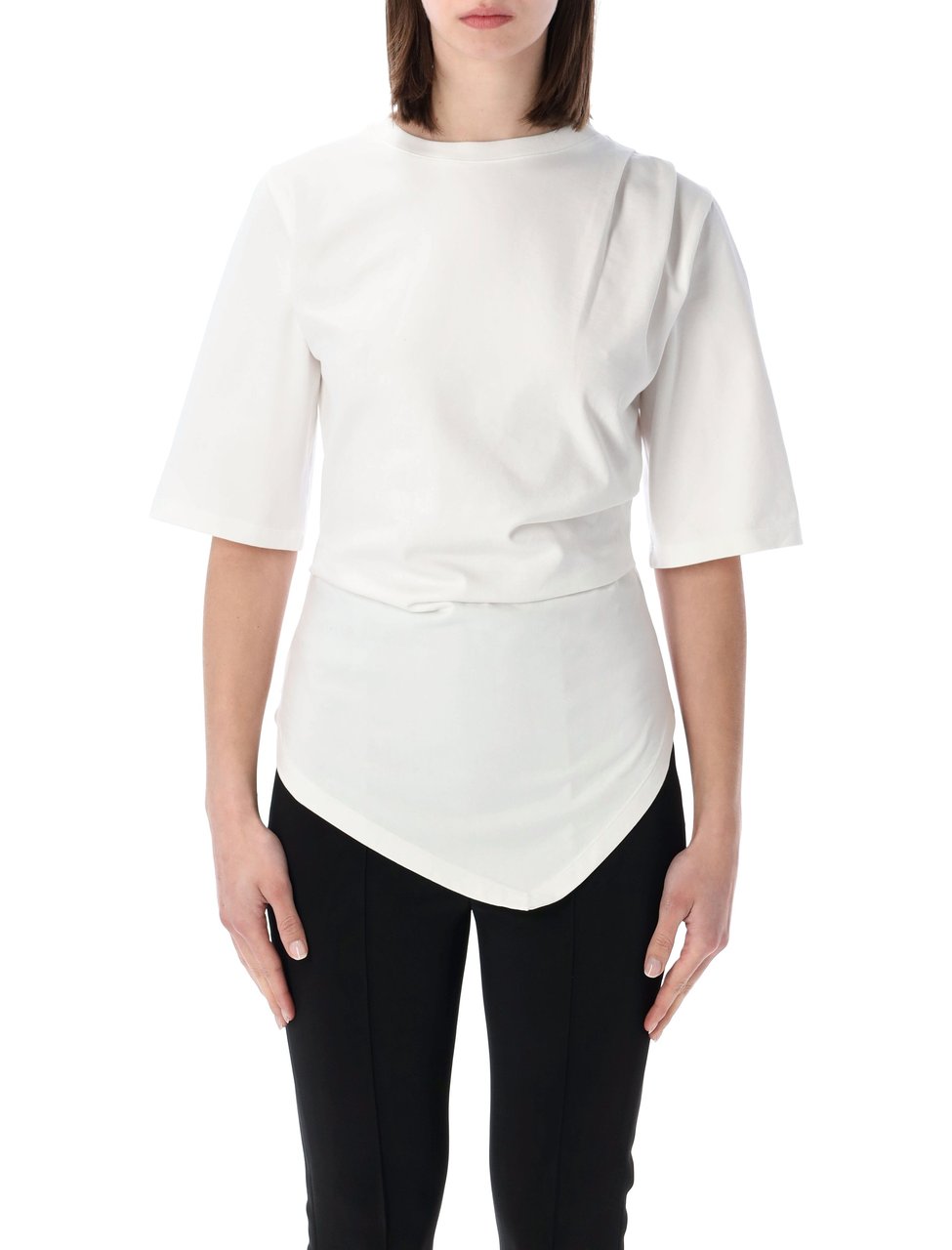 Rohe Asymmetrical Twisted Organic Cotton Tee Wit