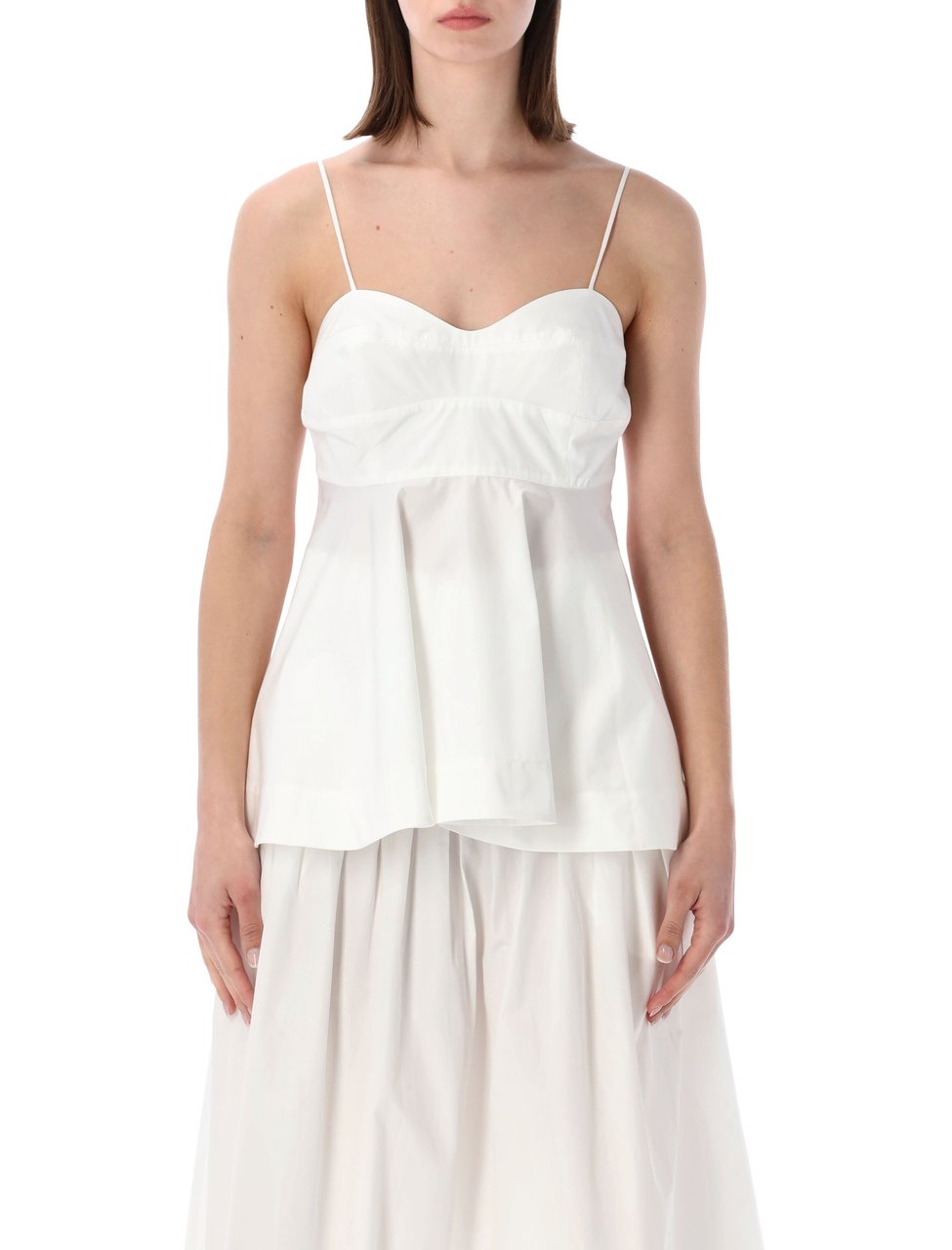 Rohe Structured White Peplum Bustier Top Wit