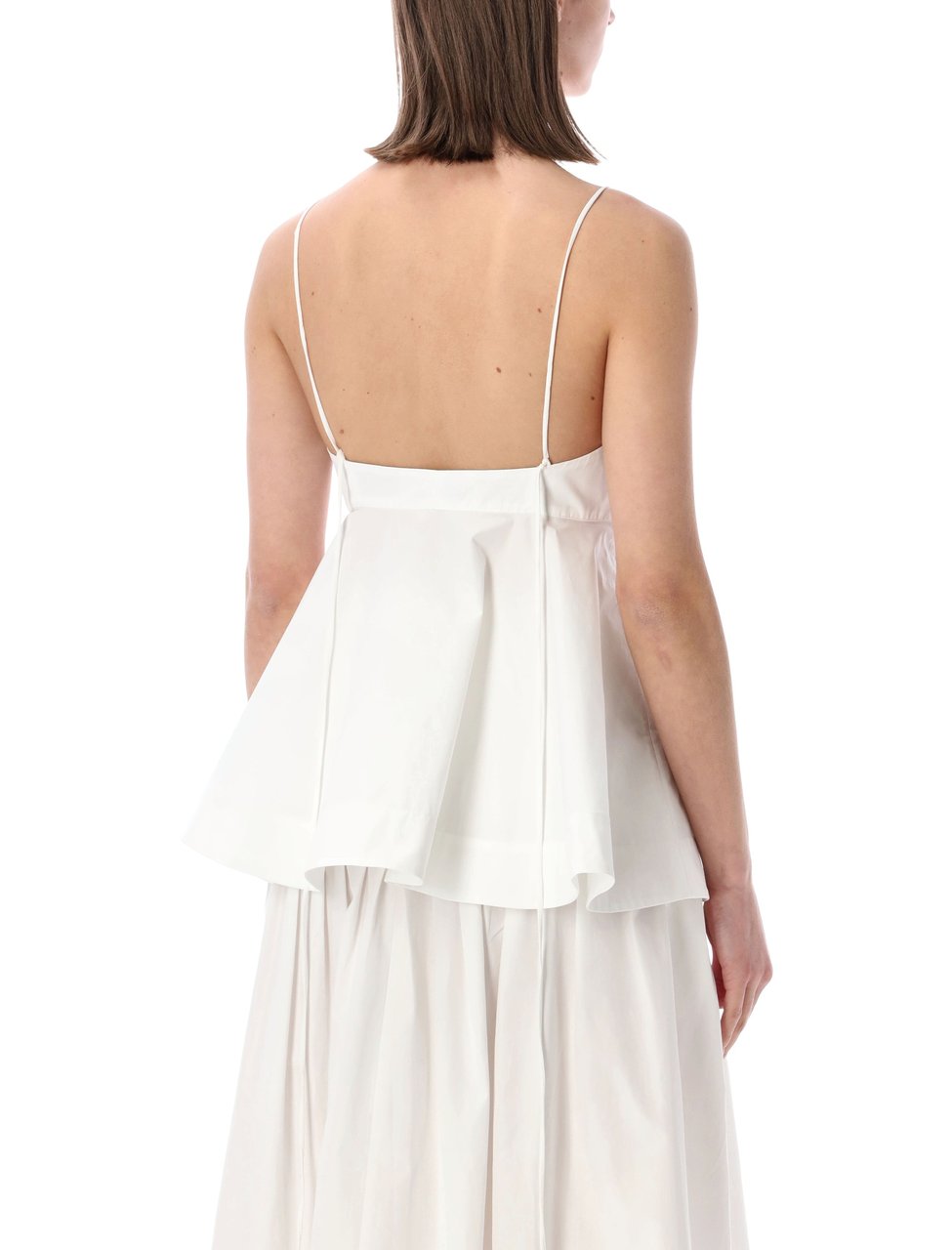 Rohe Structured White Peplum Bustier Top Wit