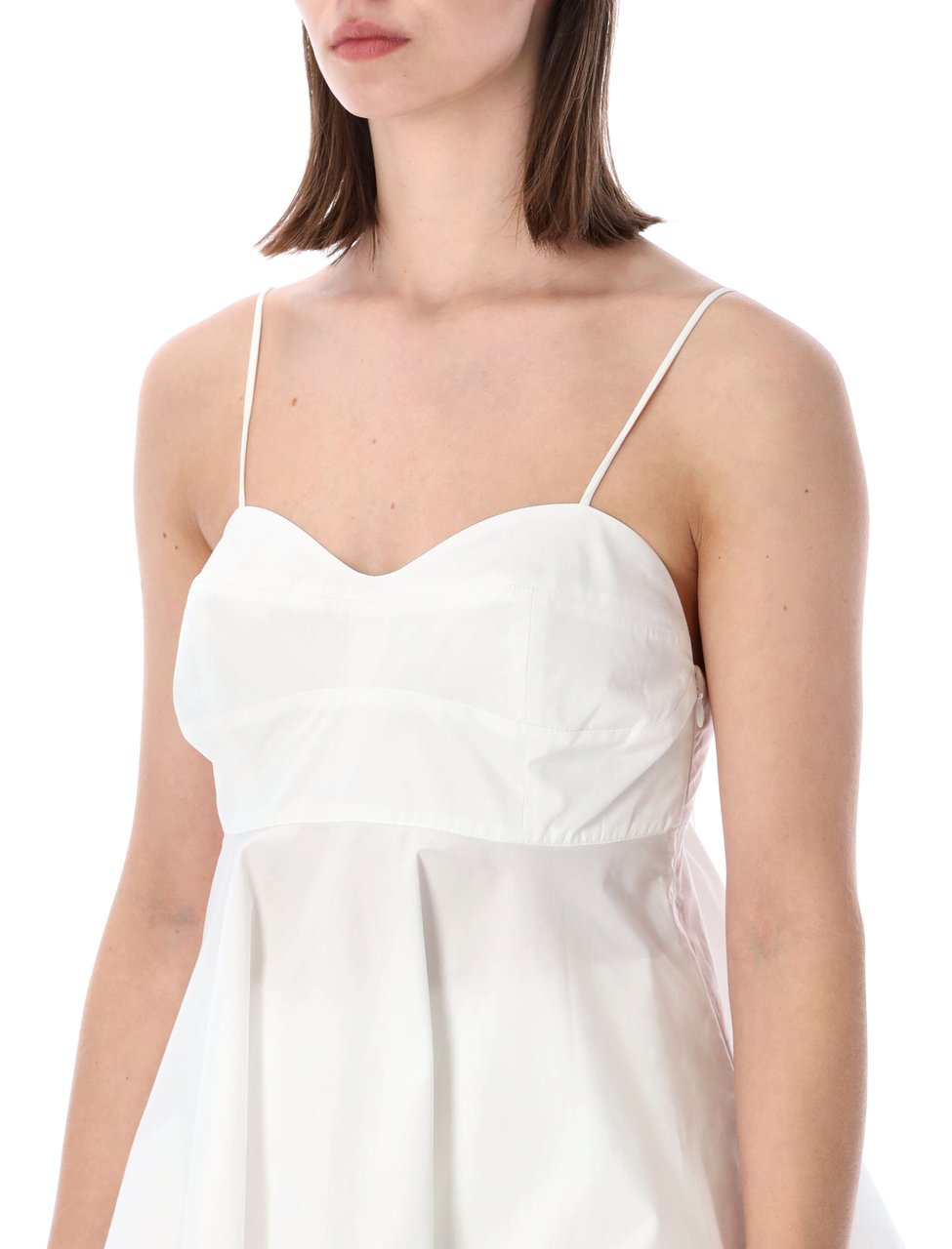 Rohe Structured White Peplum Bustier Top Wit