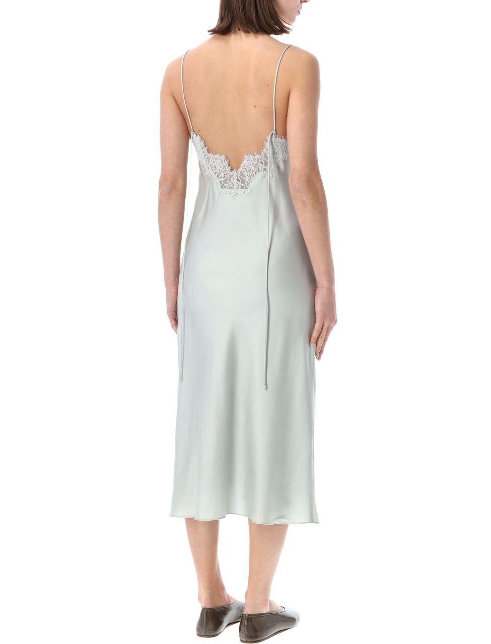 Rohe White Silk Midi Slip Dress Wit