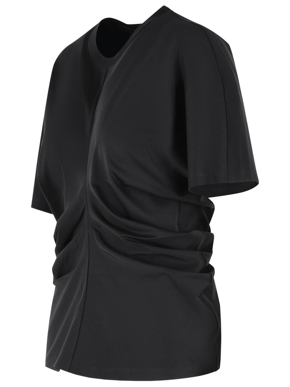 Rohe Draped T-Shirt In Black Cotton Blend Zwart