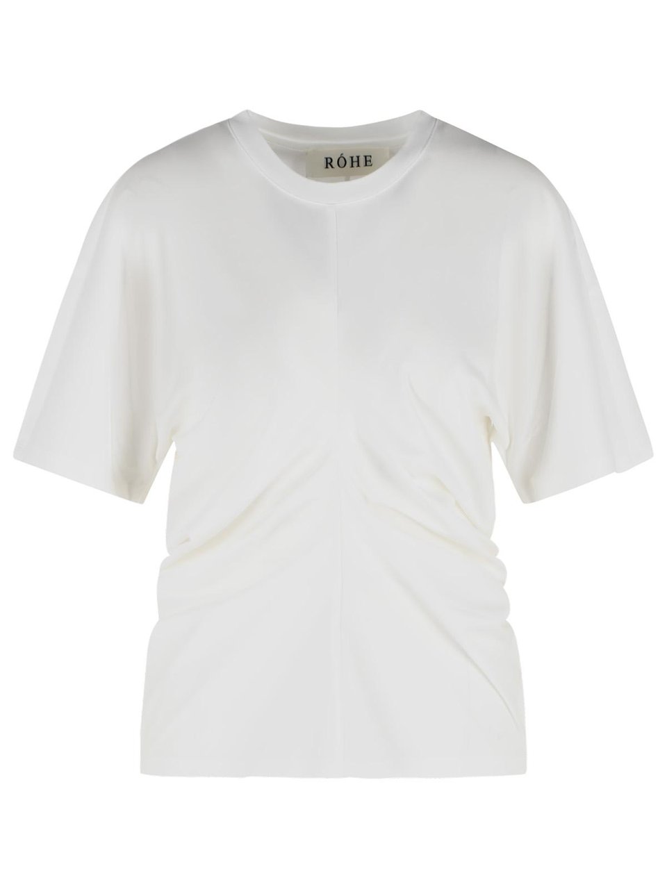 Rohe Draped T-Shirt In White Cotton Blend Wit