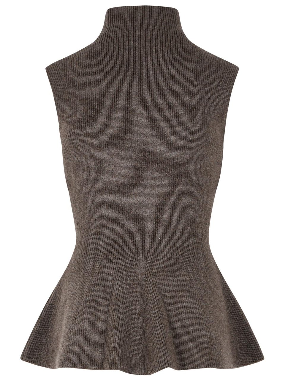 Rohe 'Sculptural' Brown Wool And Cashmere Blend Vest Grijs