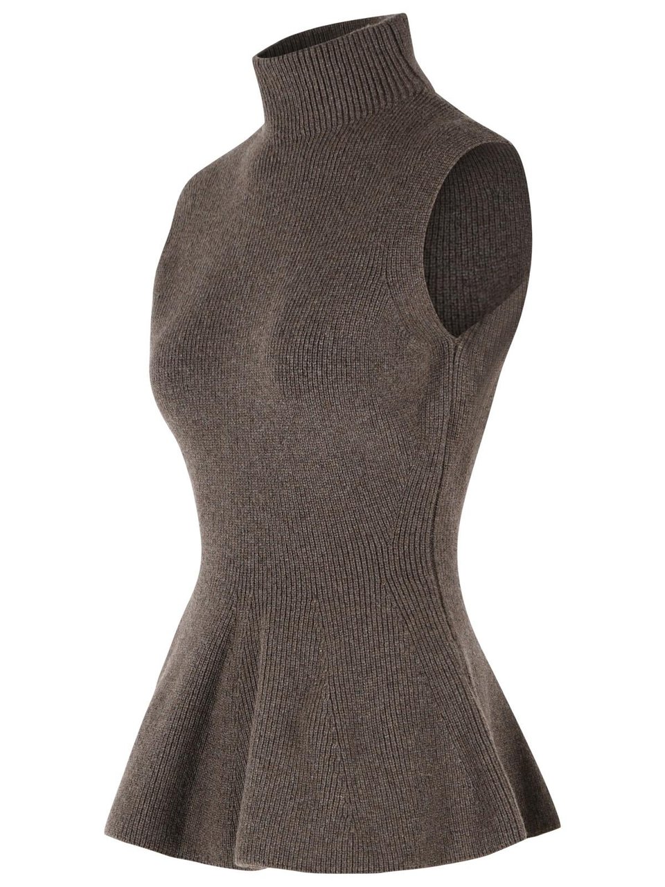 Rohe 'Sculptural' Brown Wool And Cashmere Blend Vest Grijs