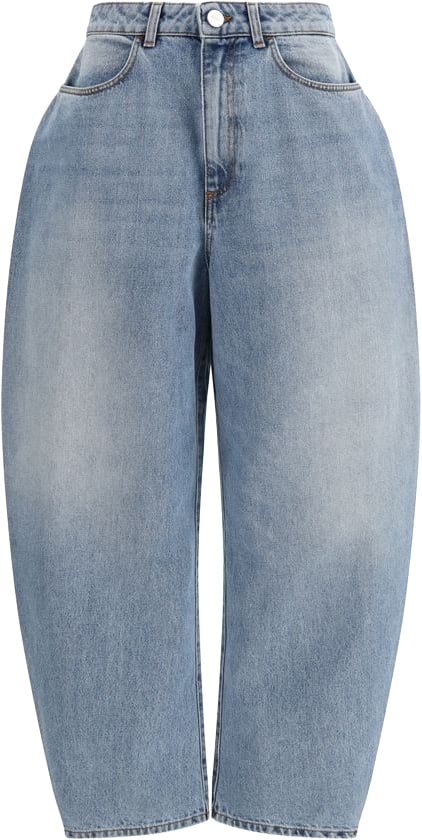 Rohe Blue Cotton Straight-Leg Jeans Blauw