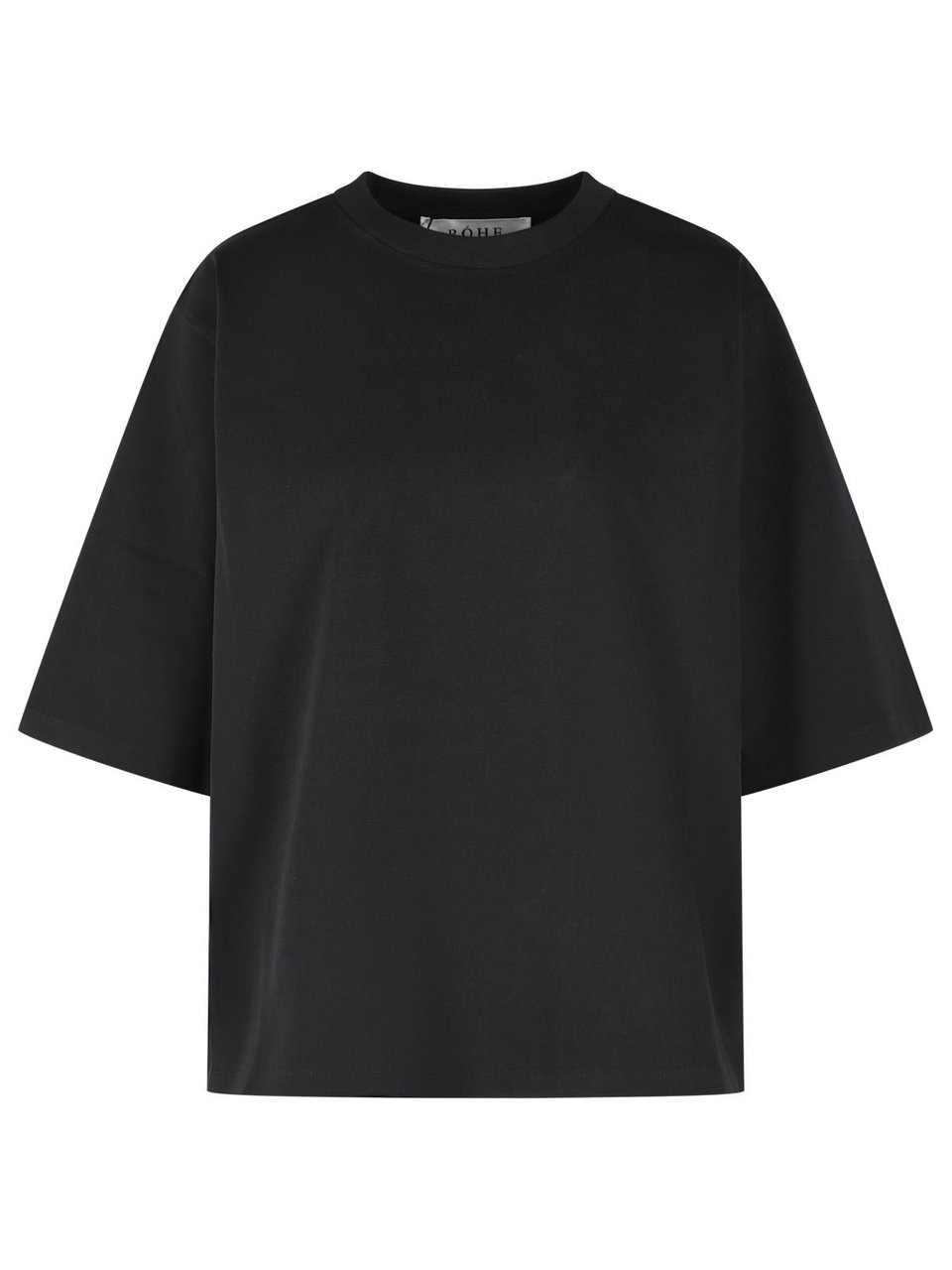 Rohe Black Cotton T-Shirt Zwart