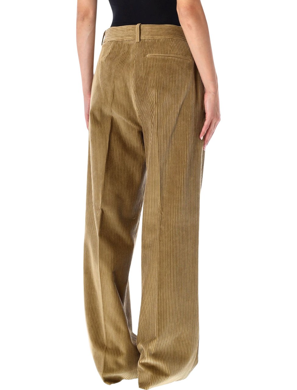 Rohe Velvet Ted Wide Corduroy Straight-Leg Pants Bruin