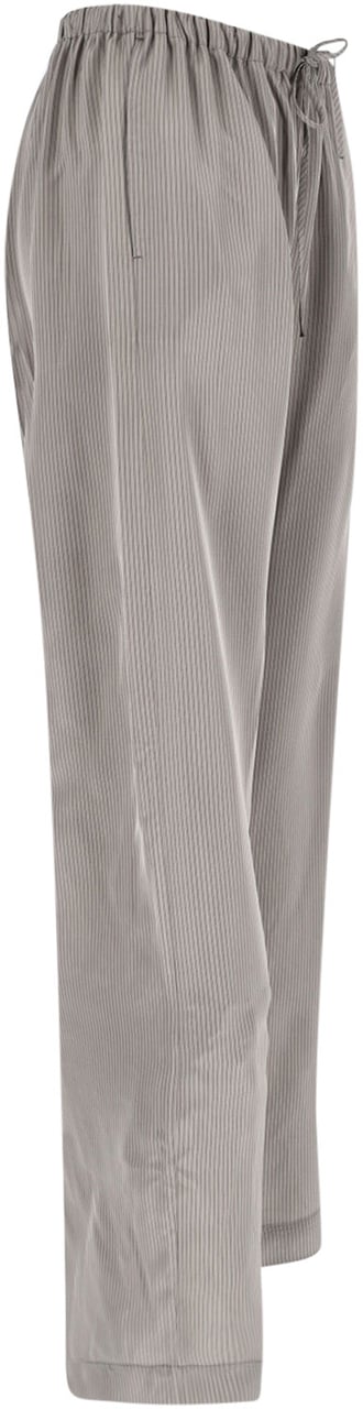 Rohe Striped Trousers In Grey Fabric, Medium Waist Grijs