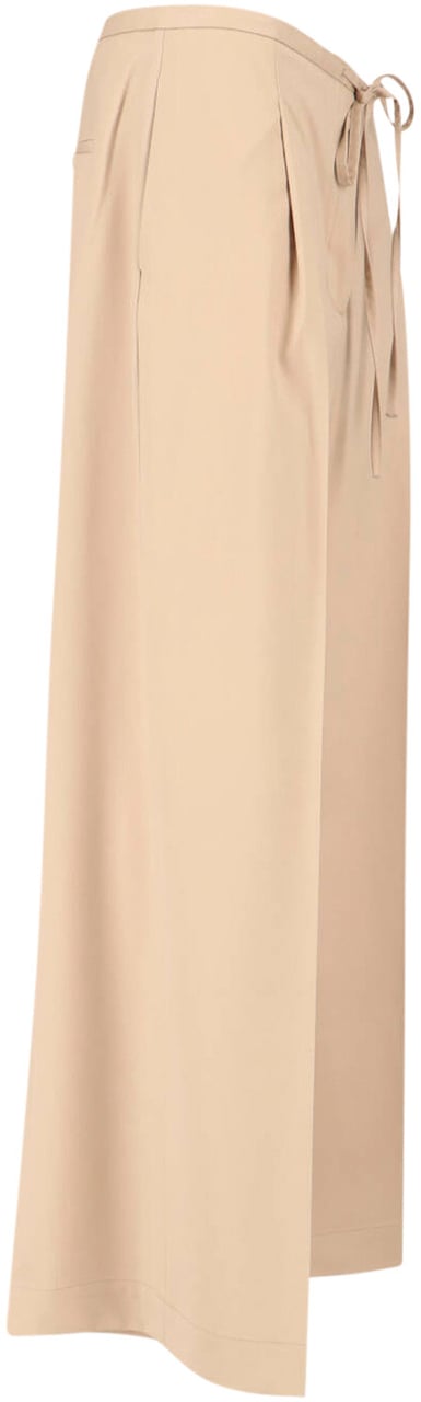 Rohe Beige Wide-Leg Virgin Wool Drawstring Trousers Neutraal