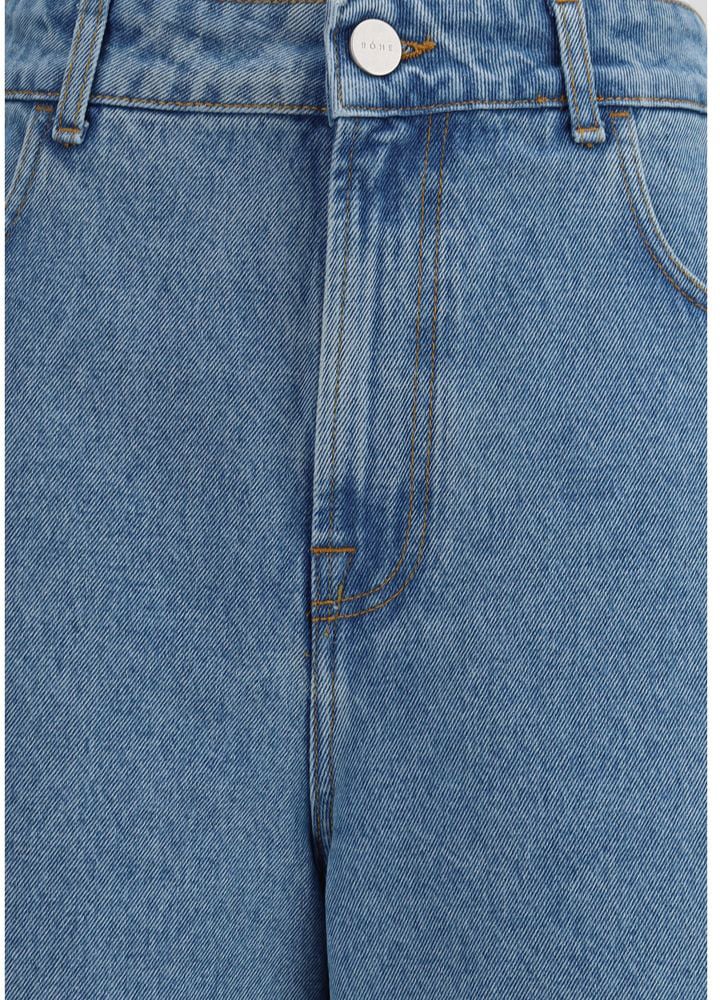 Rohe Blue Cotton Relaxed Fit Jeans Blauw