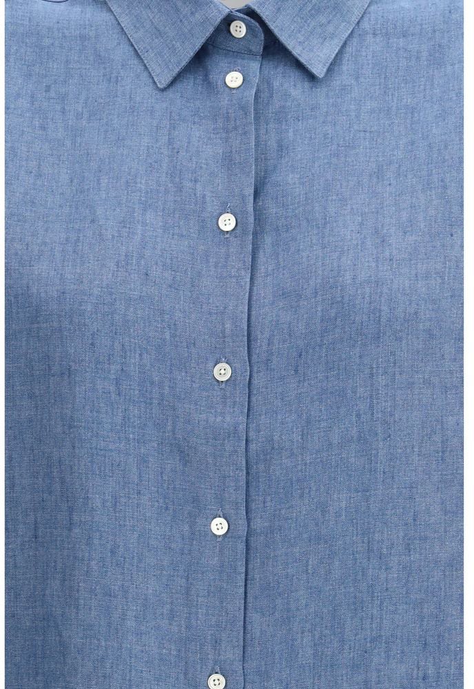 Rohe Blue Denim Shirt Blauw