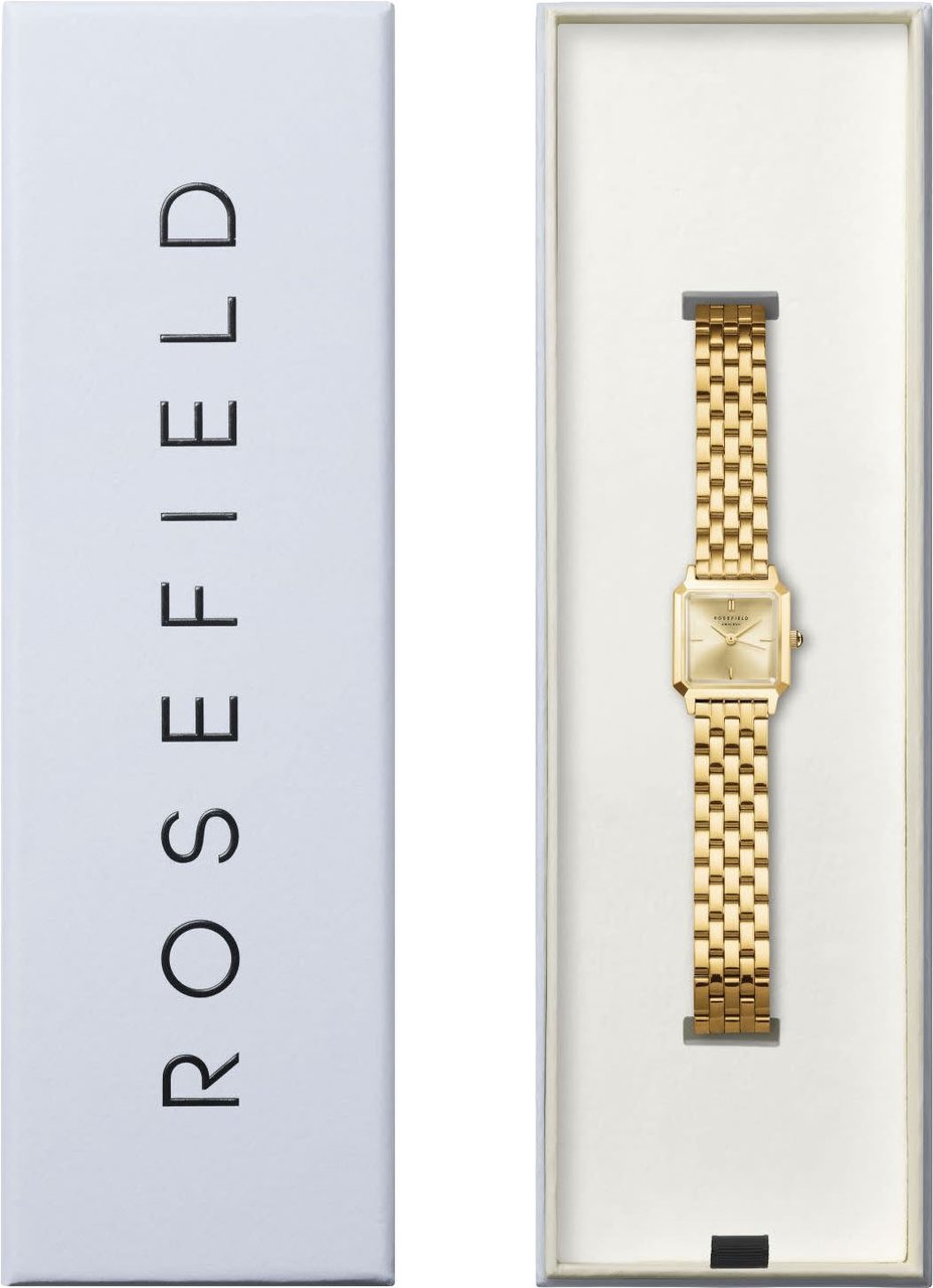 Rosefield Horloge BCGSG-B04 The Boxelle Staal met Geelgouden Plating Quartz met Champagne Wijzerplaatp Goud