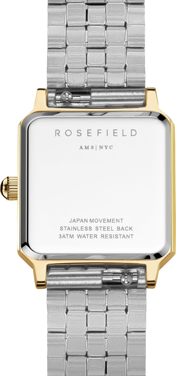 Rosefield Rosefield Horloge BWDSG-B03 The Boxelle Staal Bi-color Quartz Vierkant Goud