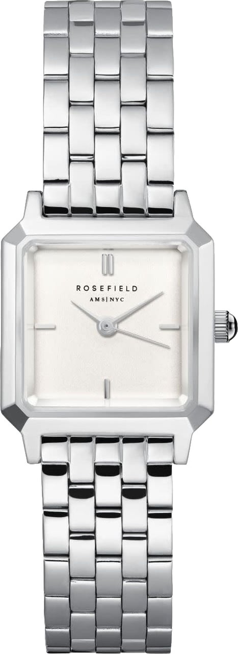 Rosefield Rosefield Horloge BWSSS-B02 The Boxelle Staal Quartz Vierkant met Witte wijzerplaat Zilver