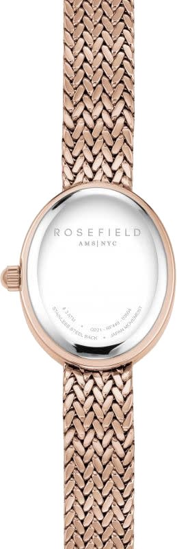 Rosefield Horloge MWRMR-M07 Mini Oval White Dail Staal met Rozegouden Plating Quartz Goud