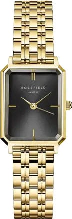 Rosefield Rosefield Horloge OBGSG-O61 Octagan XS Staal met Geelgouden Plating Quartz Rechthoekig 19mm x24mm Goud