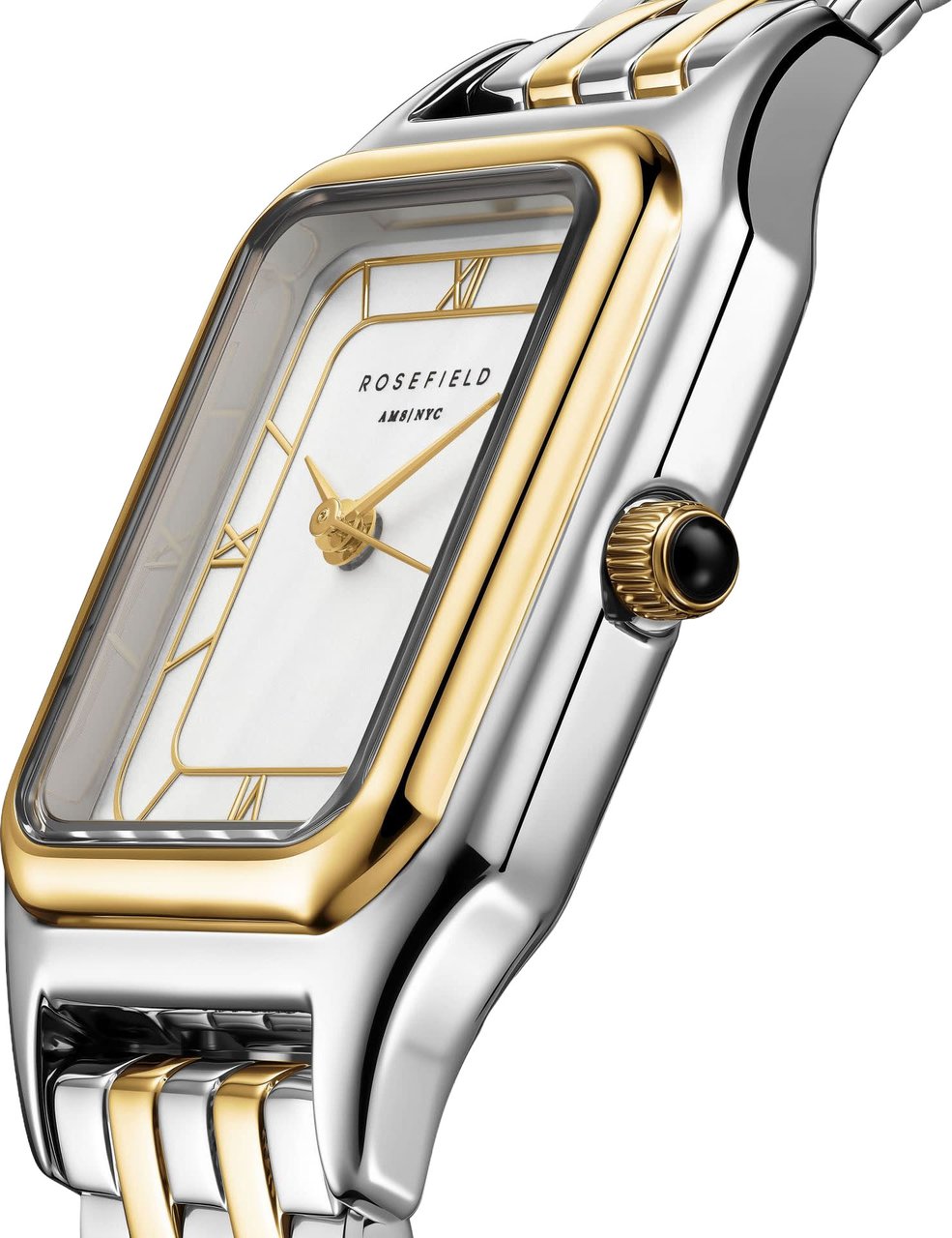 Rosefield Horloge OCWDSD-OC03 Ivy White Gold Roman Staal Bi-Color Quartz en Witte Wijzerplaat 25-30mm Divers