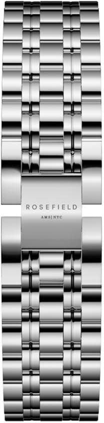 Rosefield Horloge OCWSS-O41 The Octagan Staal Quartz met Witte Wijzerplaat 23mm x 29mm Zilver