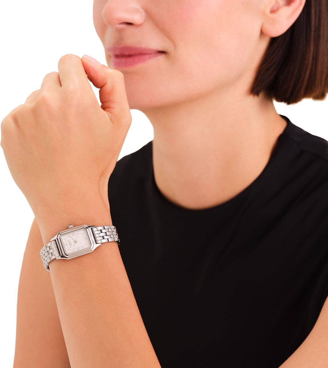 Rosefield Horloge OCWSSS-OC02 Ivy White Silver Roman Quartz Staal met Witte Wijzerplaat 21-26mm Zilver
