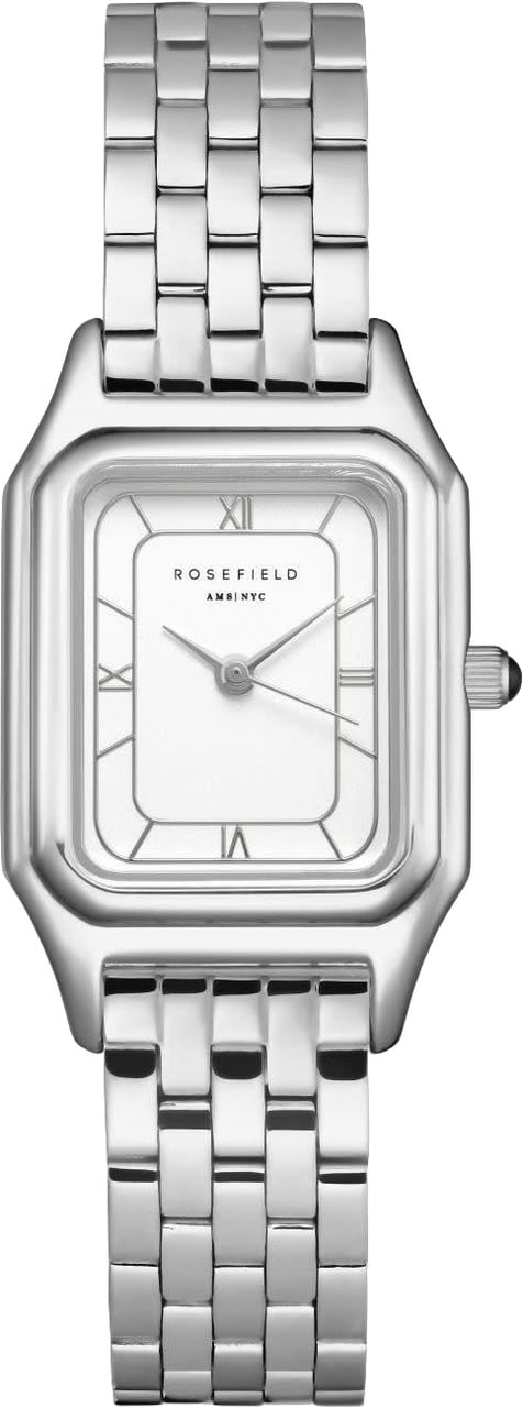 Rosefield Horloge OCWSSS-OC02 Ivy White Silver Roman Quartz Staal met Witte Wijzerplaat 21-26mm Zilver