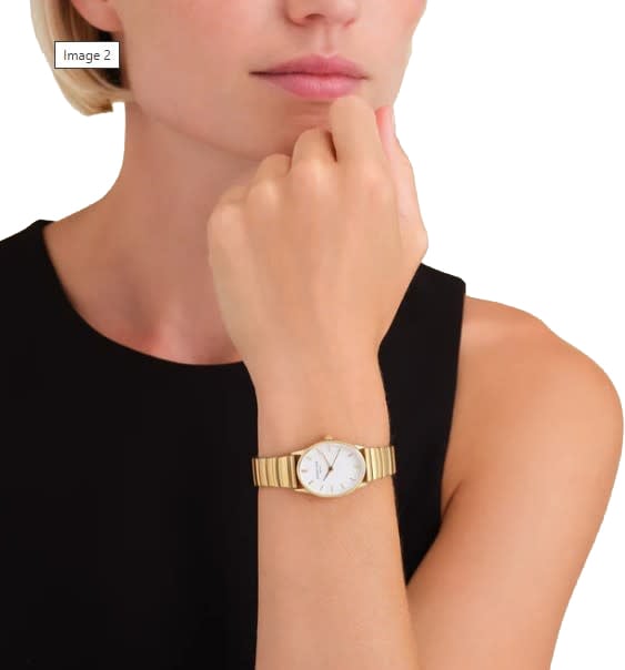 Rosefield Rosefield Horloge OVWGSG-OV16 The Oval White MOP Staal met Geelgouden Plating 24mm Goud