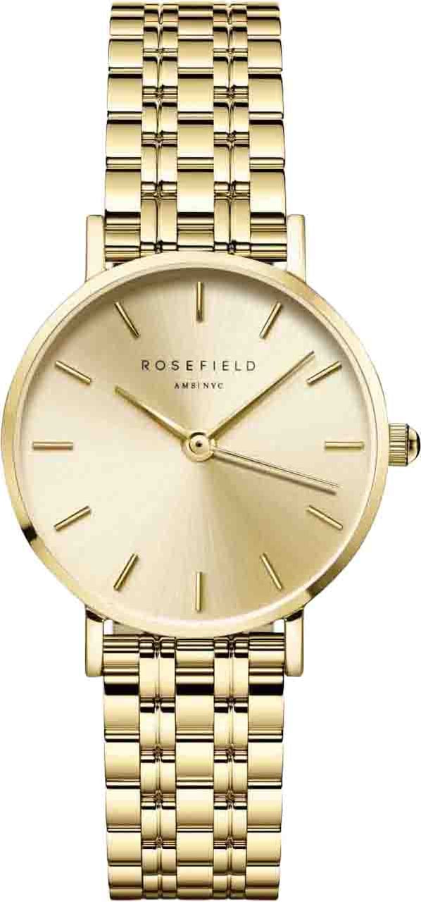 Rosefield Rosefield Horloge SCGSG-S05 Small Edit Staal met Geelgouden Plating Quartz met Champagne Wijzerplaat Goud