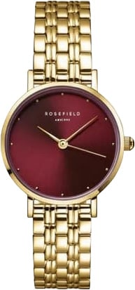 Rosefield Rosefield Horloge SEGSG-SE01 Small Edit Burgundy Gold 25mm Goud