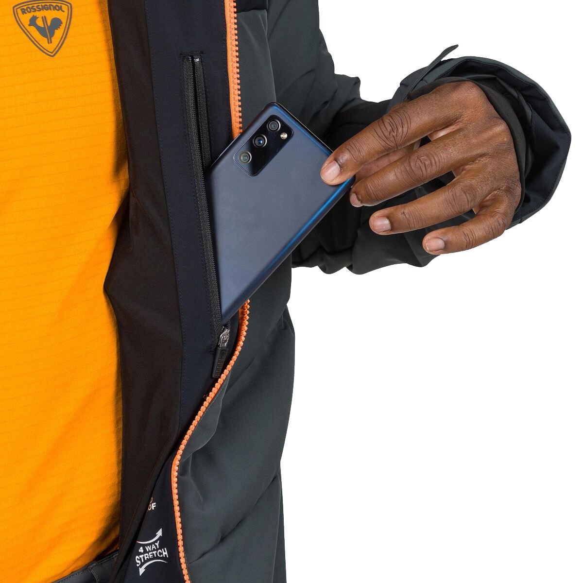 Rossignol Men Blackside Puffy Ski Jacket N Onyx Grey Zwart
