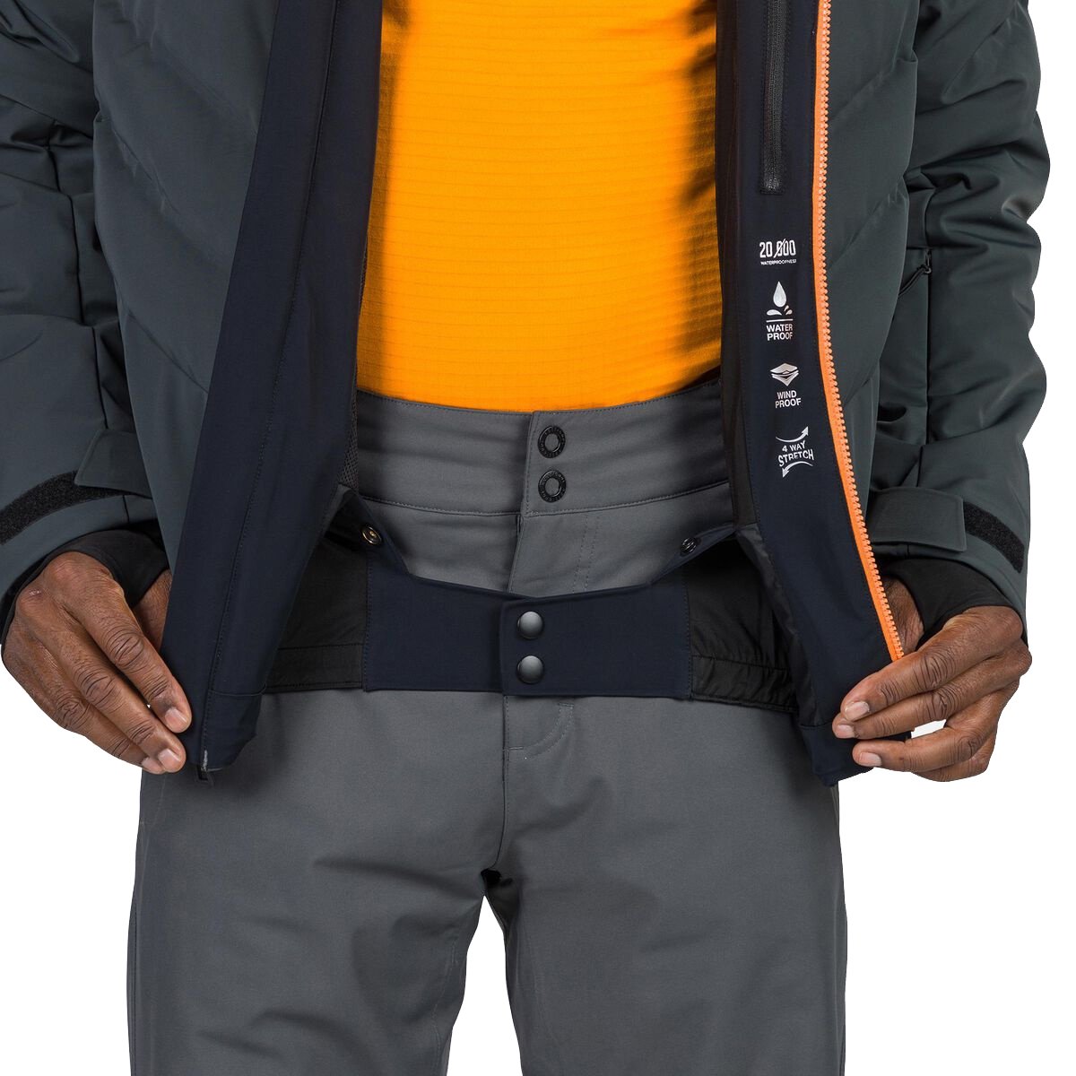 Rossignol Men Blackside Puffy Ski Jacket N Onyx Grey Zwart
