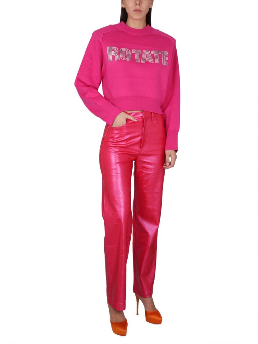 Rotate Vibrant Cropped Sweatshirt Roze