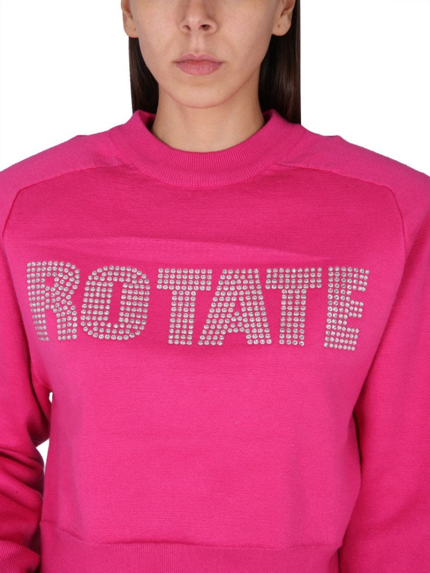 Rotate Vibrant Cropped Sweatshirt Roze