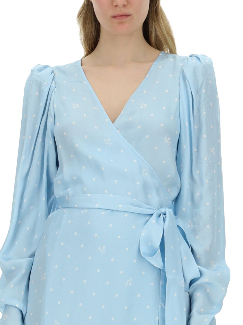 Rotate Polka Dot Midi Dress Blauw