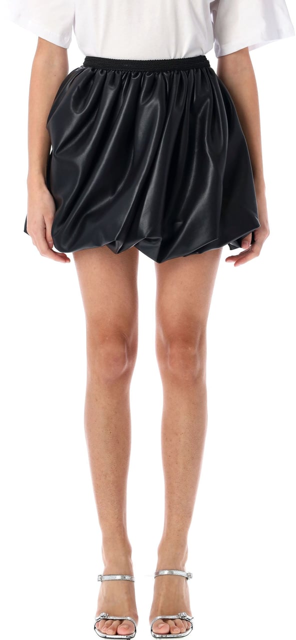 Rotate Baloon Mini Skirt Eco Leather Nero Zwart