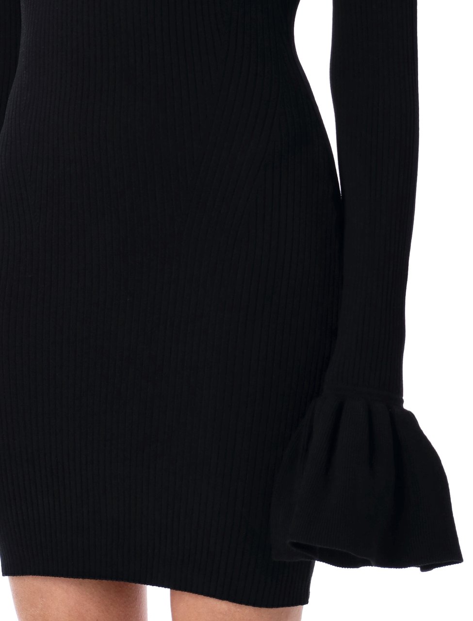 Rotate Knit Mini Cutout Dress Nero Zwart