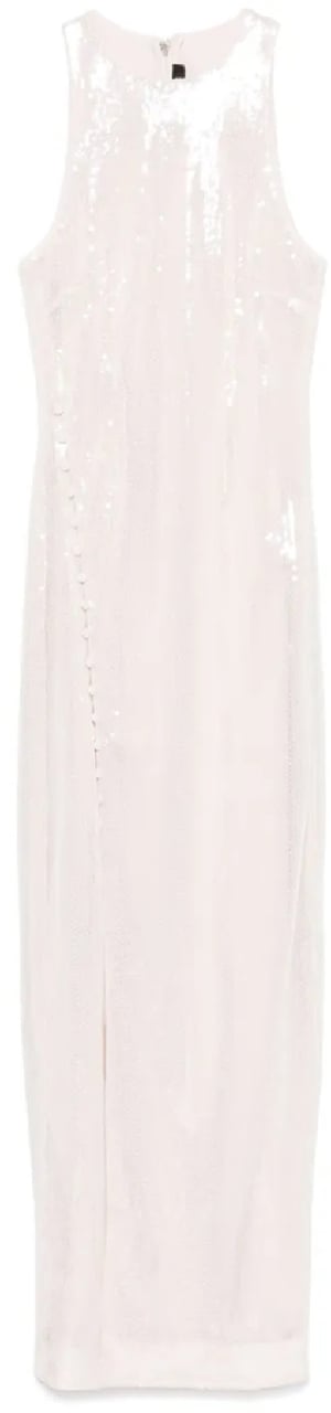 Rotate Sequins Buttoned Dress Beige