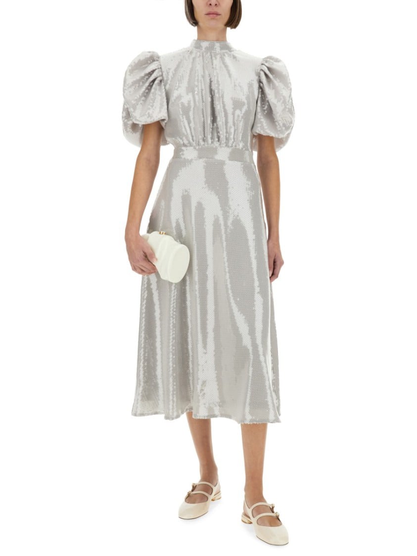 Rotate Sequined Midi Dress Grijs
