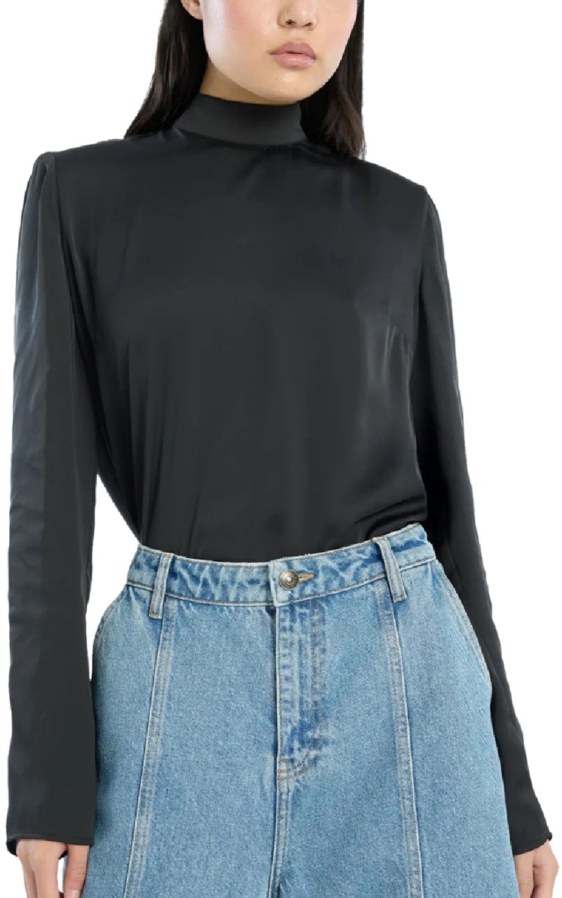 Rotate satin drapy back top divers Divers