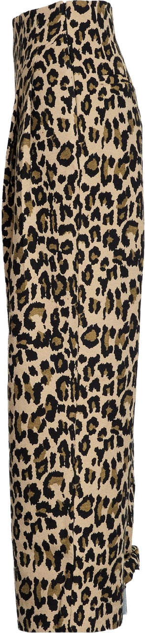 Rotate Pantaloni Rika A Gamba Larga Jacquard Geel