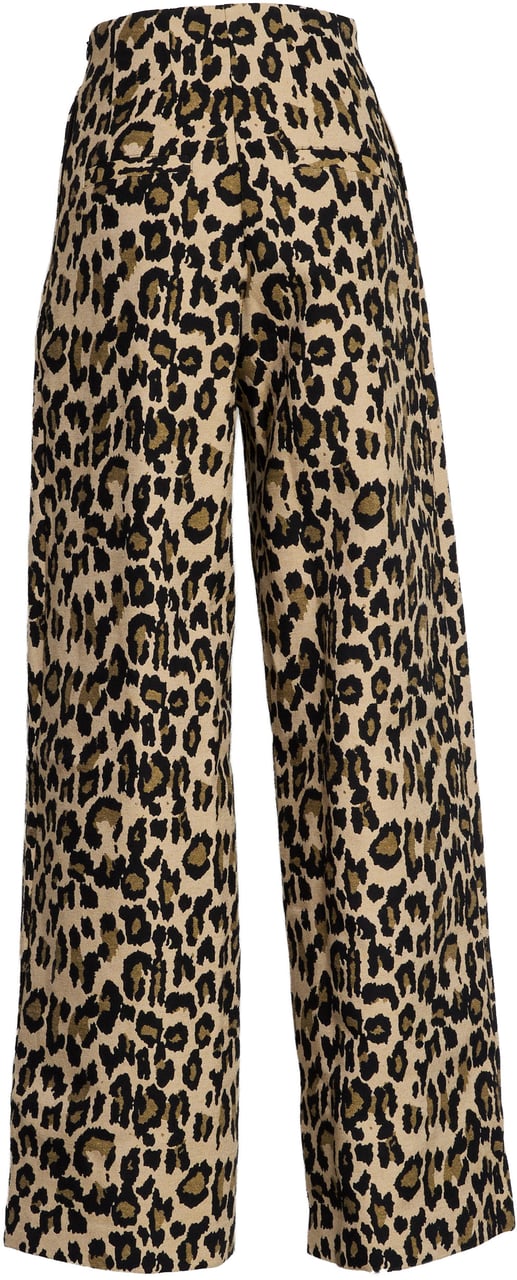 Rotate Pantaloni Rika A Gamba Larga Jacquard Geel