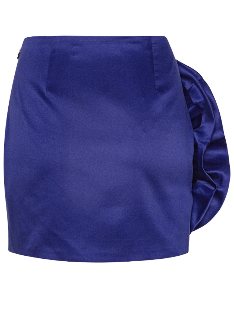 Rotate Big Flower Rosette Detail Mini Skirt Blauw