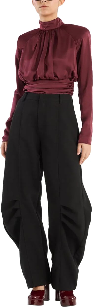 Rotate ls ruched silk top divers Divers